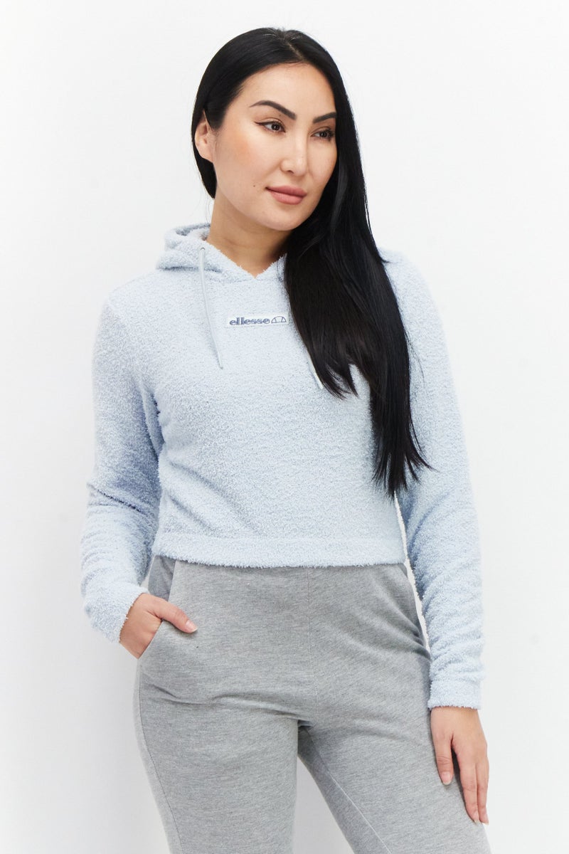 Ellesse Women Sportswear Fit Brand Logo Drawstring Hoodie, Light Blue - Image 1